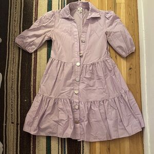 River Island Lavender Button-Up Dress